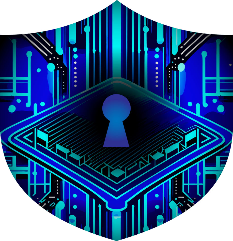 Modern Technology Shield Cybersecurity Crop-out png