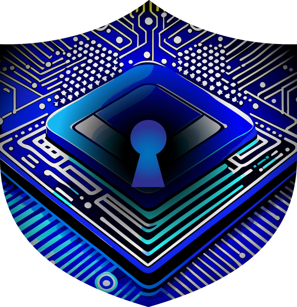 Modern Technology Shield Cybersecurity Crop-out png