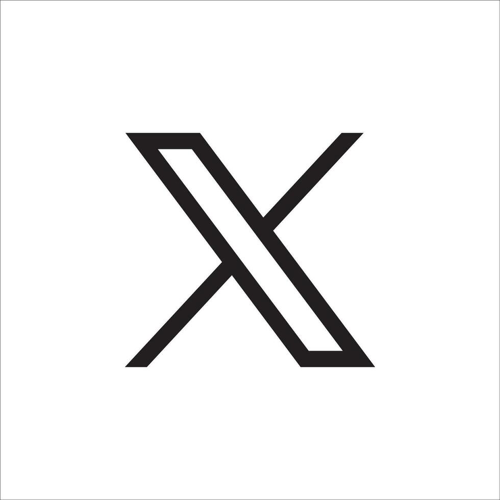 X Social Media Logo Black and White vector