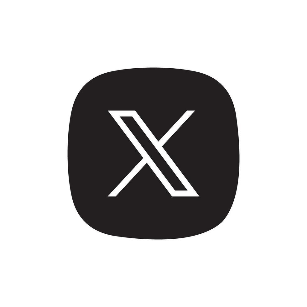 X Social Media Logo Black and White vector