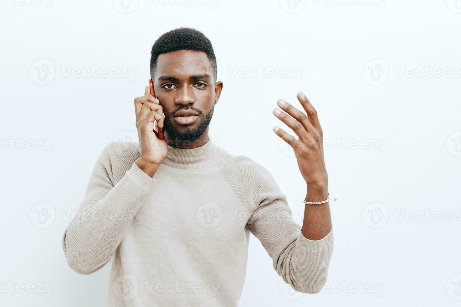 black man african happy phone phone smile young mobile mobile businessman technology photo