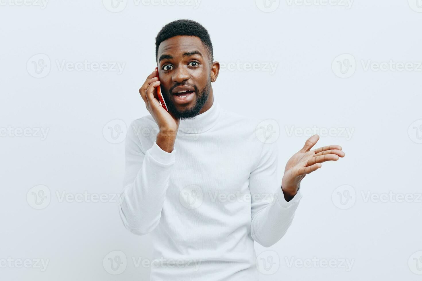man african technology phone black smile mobile young advertisement businessman happy photo