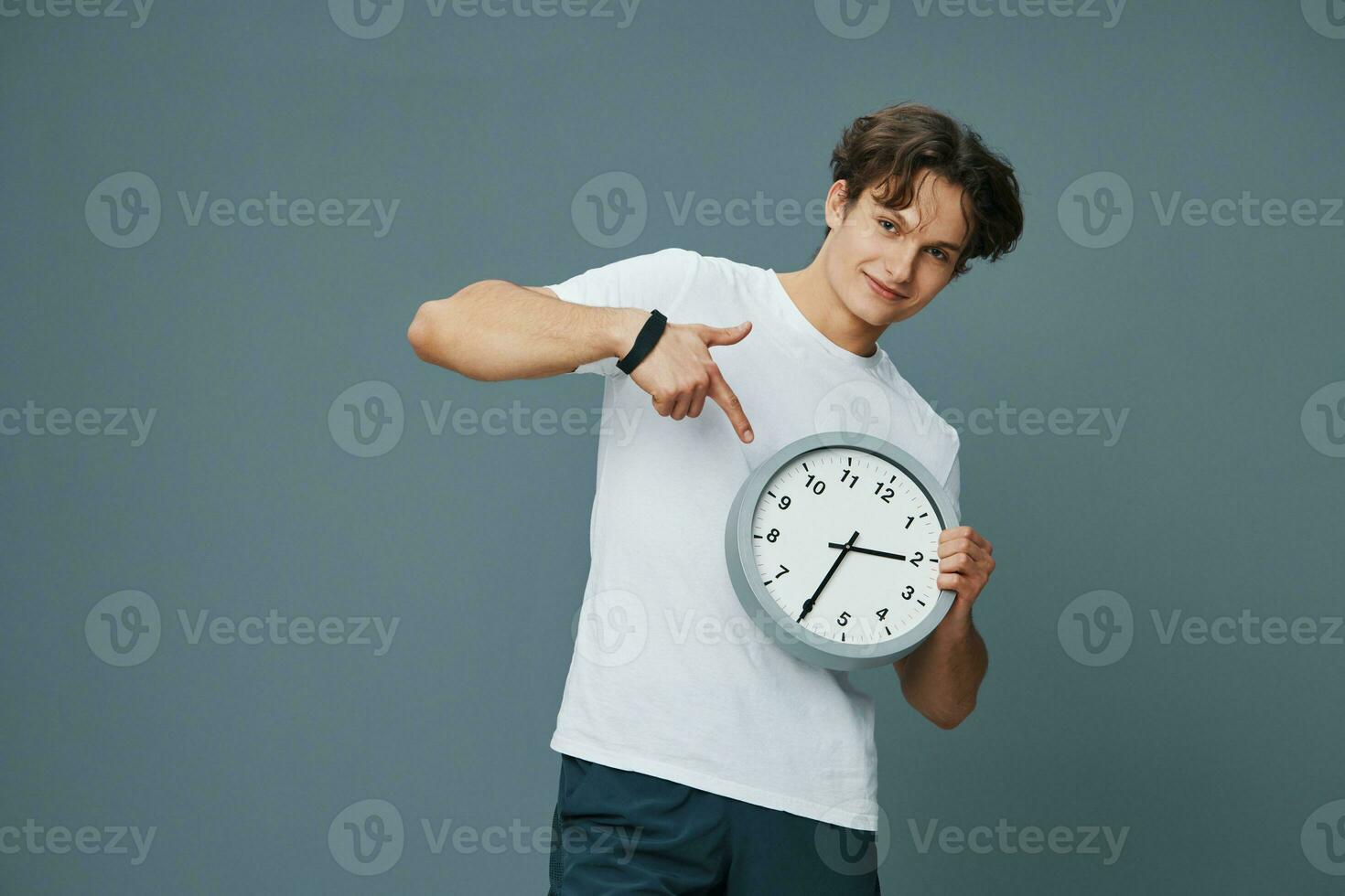 deporte hombre reloj estilo de vida ejercicio formación atleta hora aptitud ajuste pesa foto