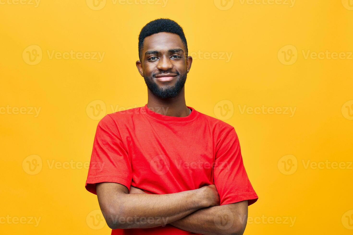 guy man orange positive red portrait african american fashion black background american happy photo
