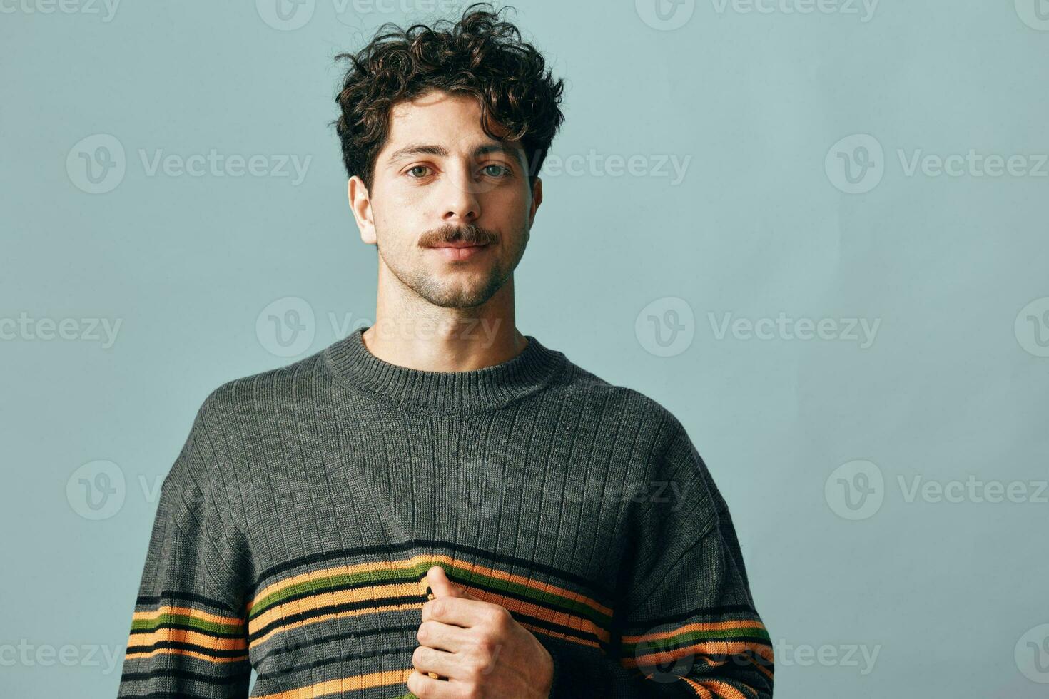 Man smile hipster face fashion handsome portrait photo