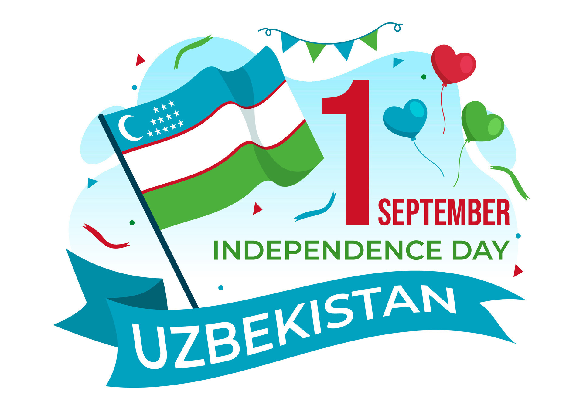 Happy Uzbekistan Independence Day Vector Illustration on 1st of