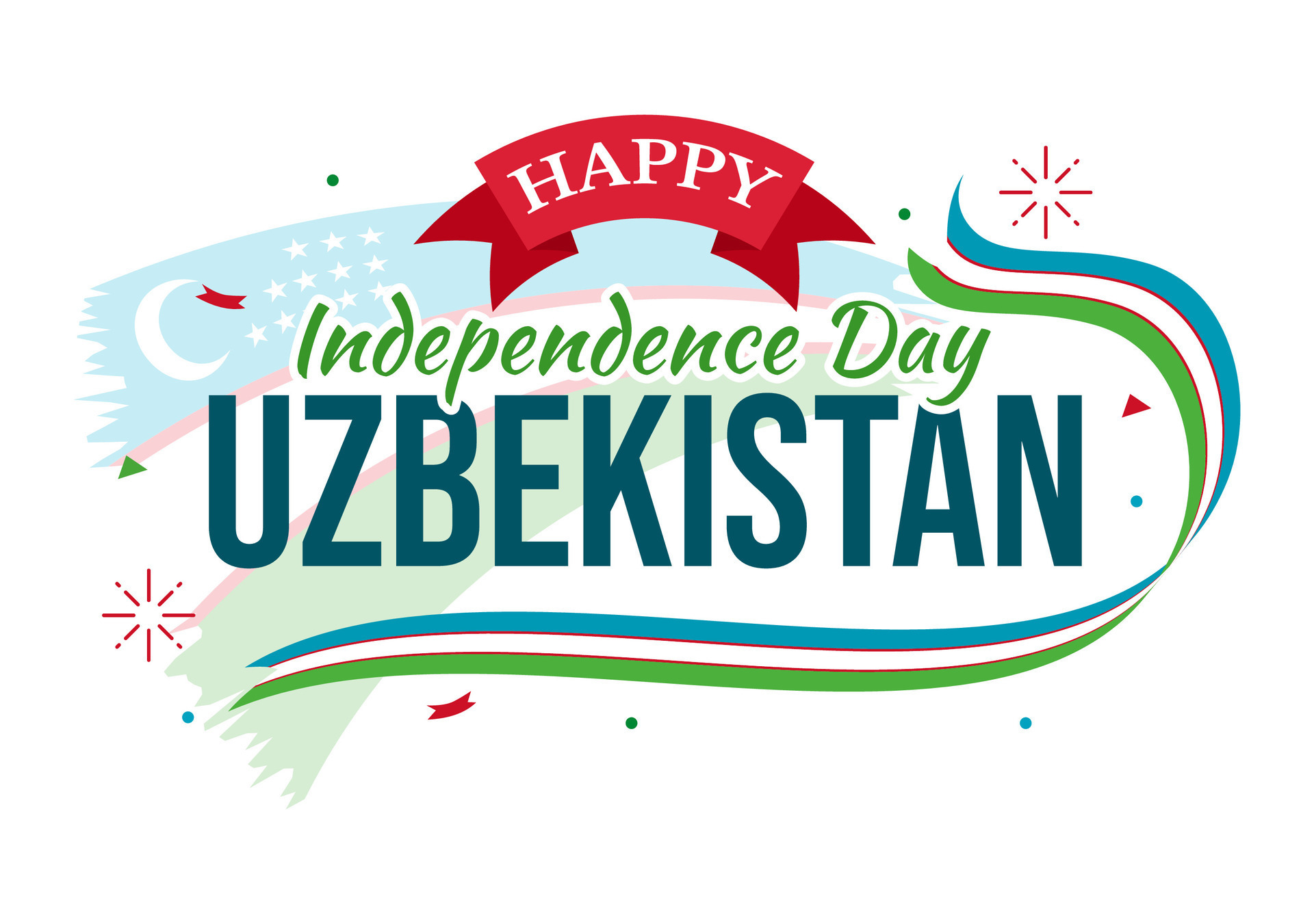 Happy Uzbekistan Independence Day Vector Illustration on 1st of