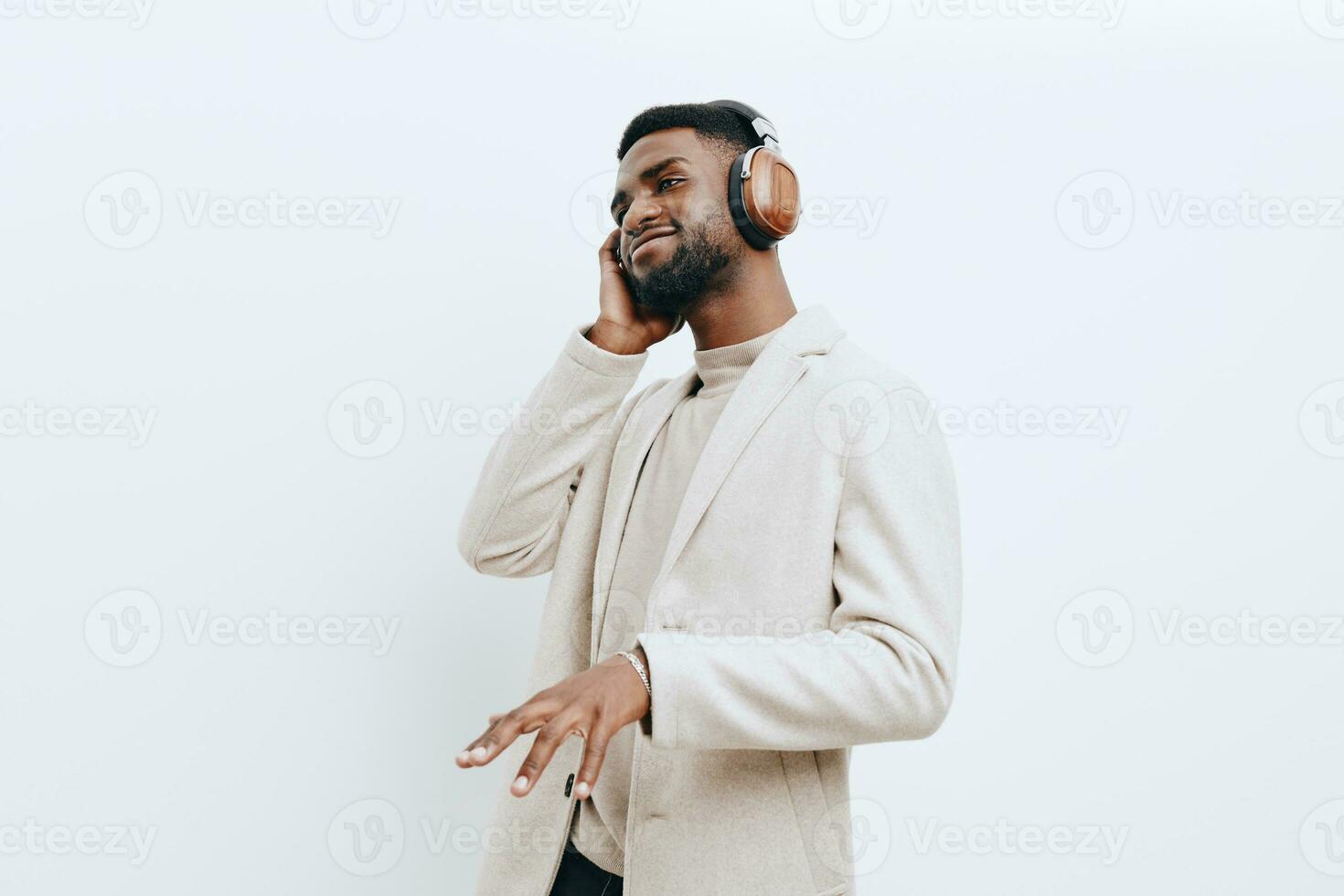 hombre retrato DJ Moda antecedentes música africano auriculares sonrisa negro chico emoción americano foto