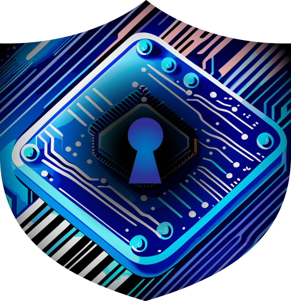 Modern Technology Shield Cybersecurity Crop-out png