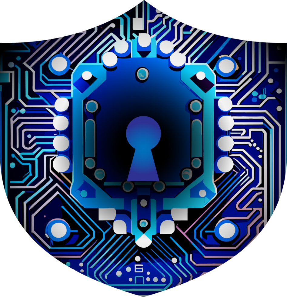 Modern Technology Shield Cybersecurity Crop-out png