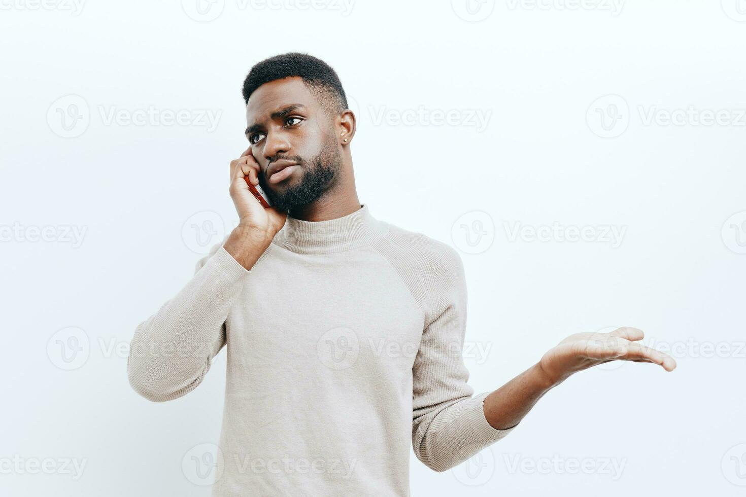 message man young happy technology african smile phone black mobile businessman photo