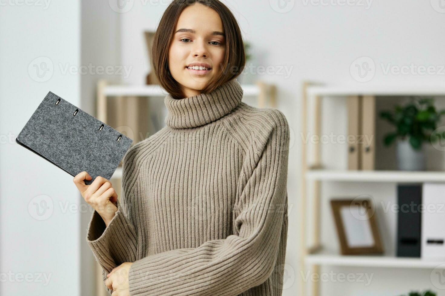 girl planning note indoor diary student college pretty business notebook photo