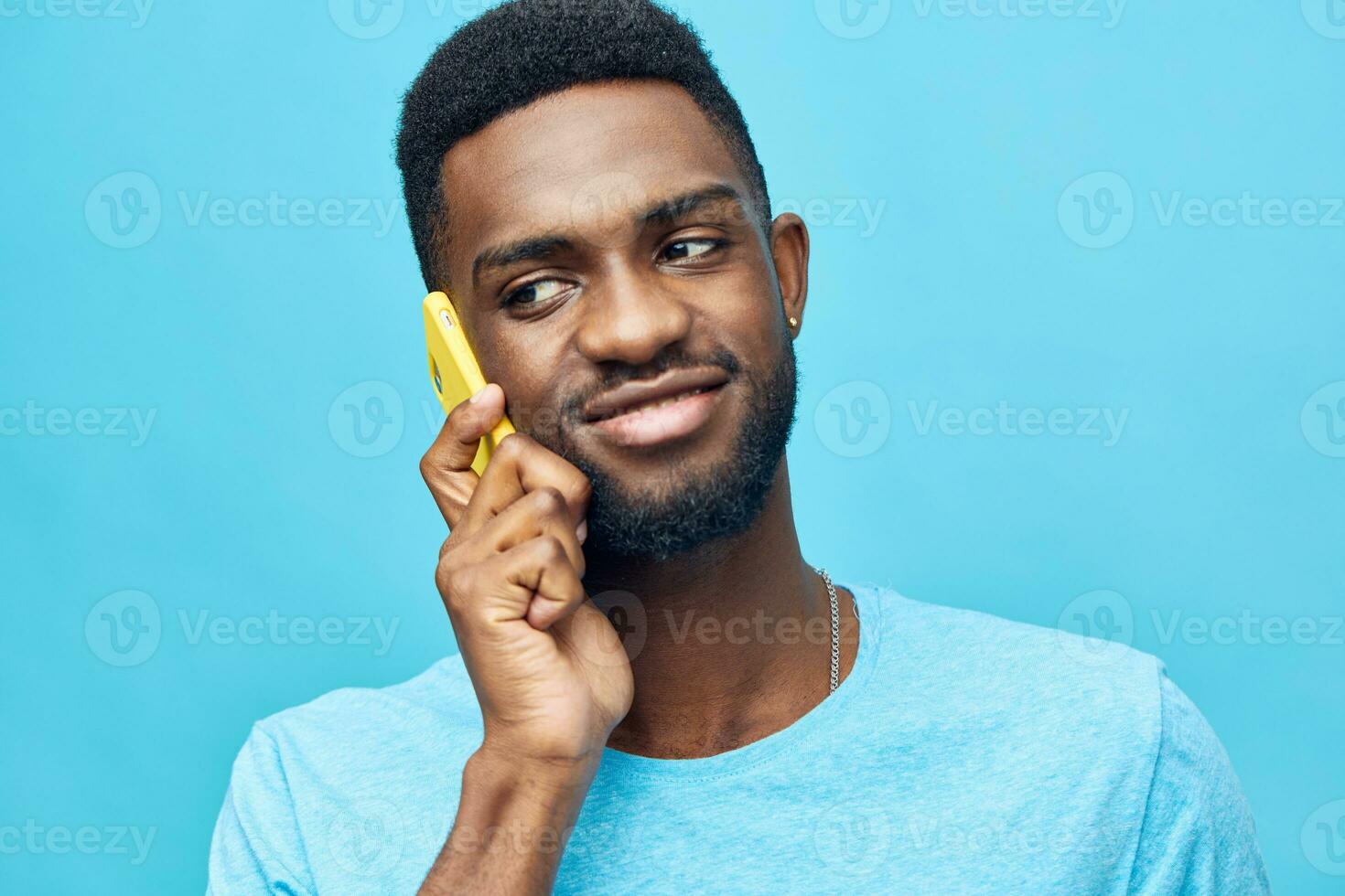 smile man background internet cyberspace happy young phone technology mobile african black photo