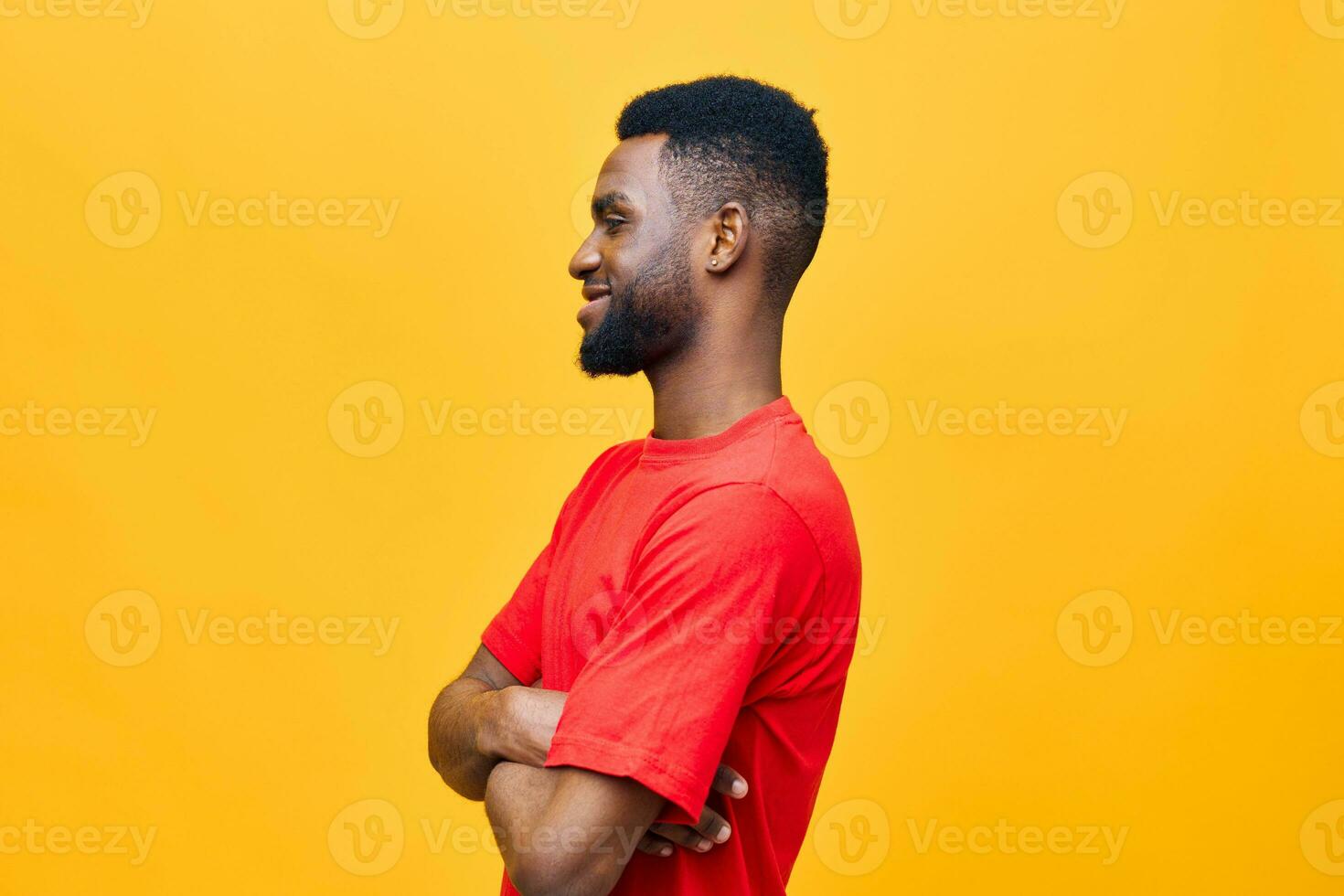 man american portrait fashion glasses orange black background african guy american afro red photo