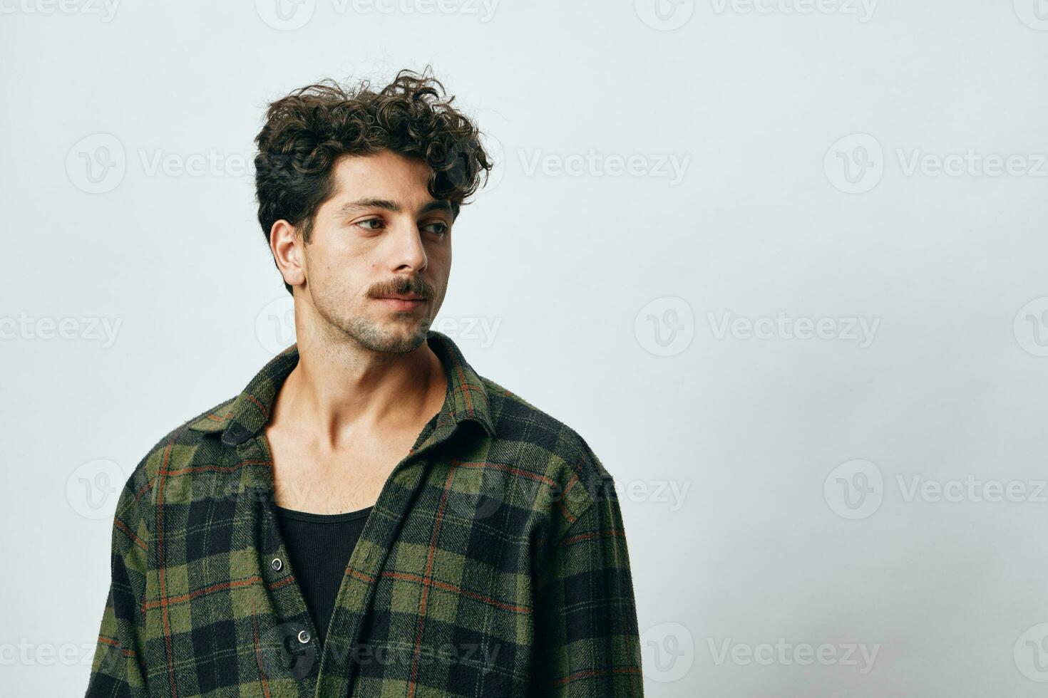 Man face fashion hipster portrait handsome copyspace smile photo