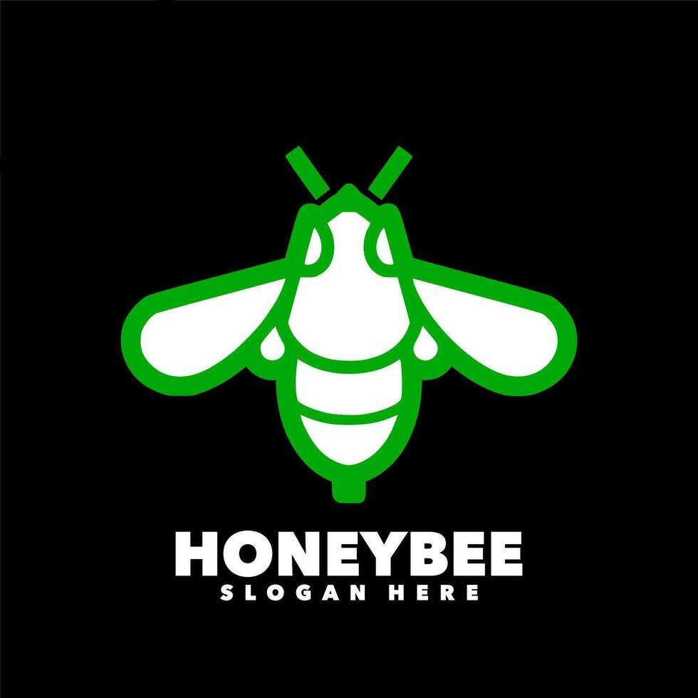Honeybee line art green vector