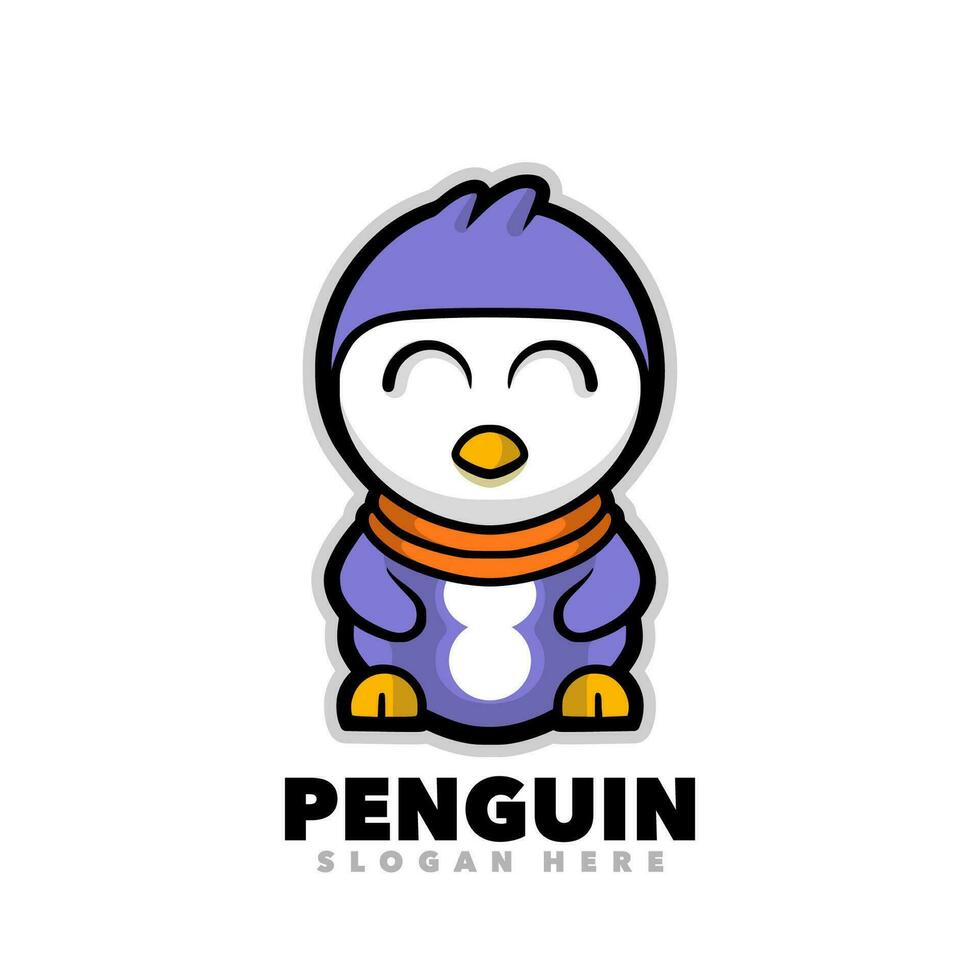 pingüino mascota dibujos animados vector