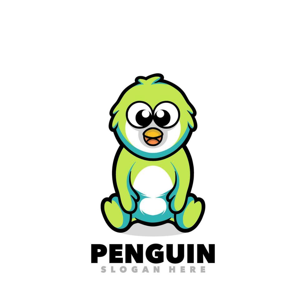 pingüino mascota dibujos animados vector