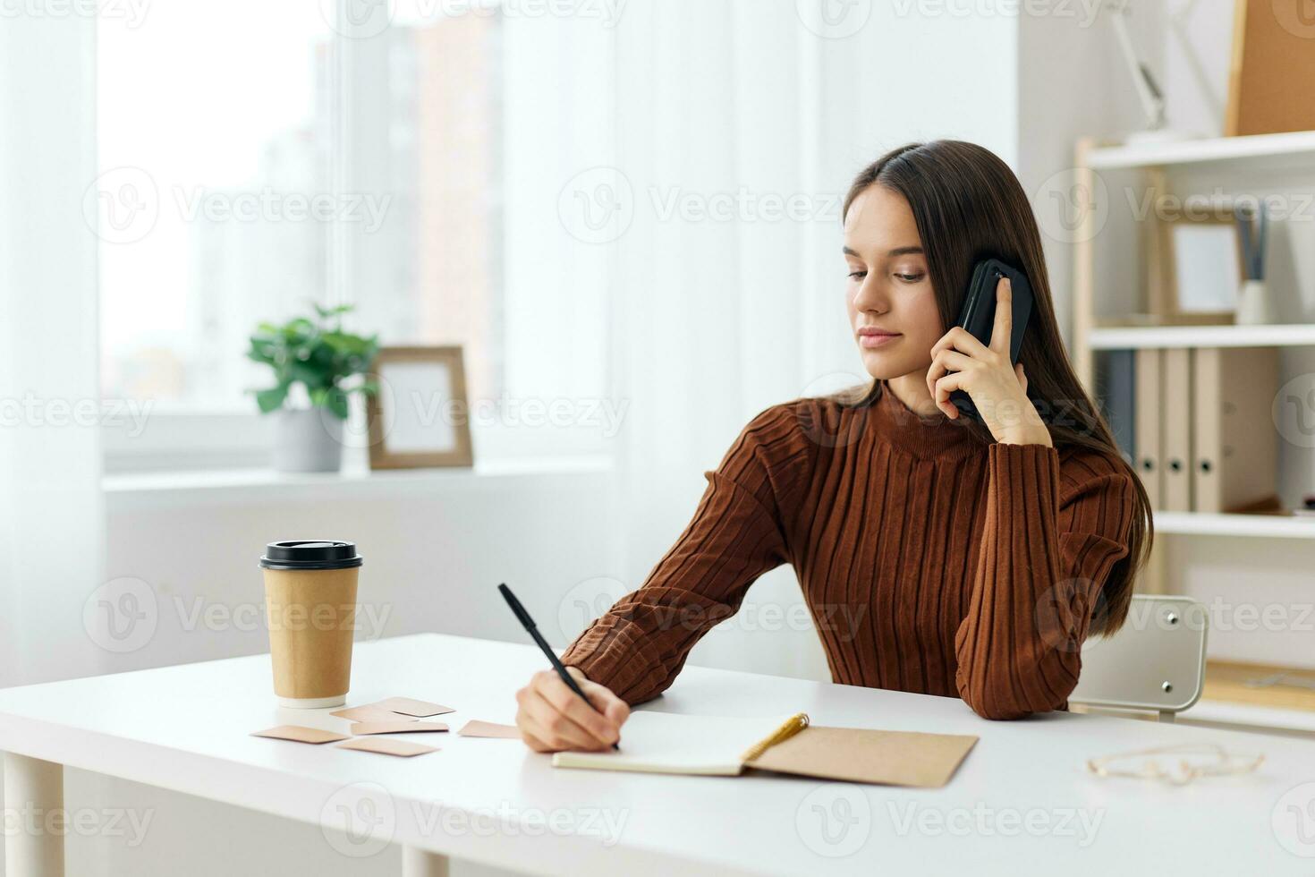 student laptop phone smile young blogger education girl learning selfie photo