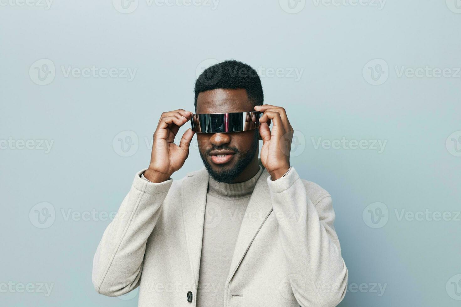 african man afro fashion style portrait american model stylish american jacket black photo