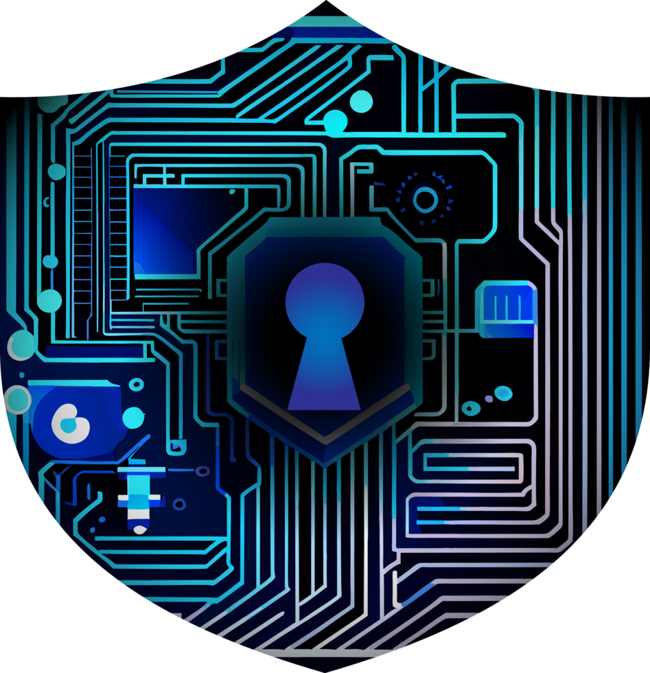 Modern Technology Shield Cybersecurity Crop-out png