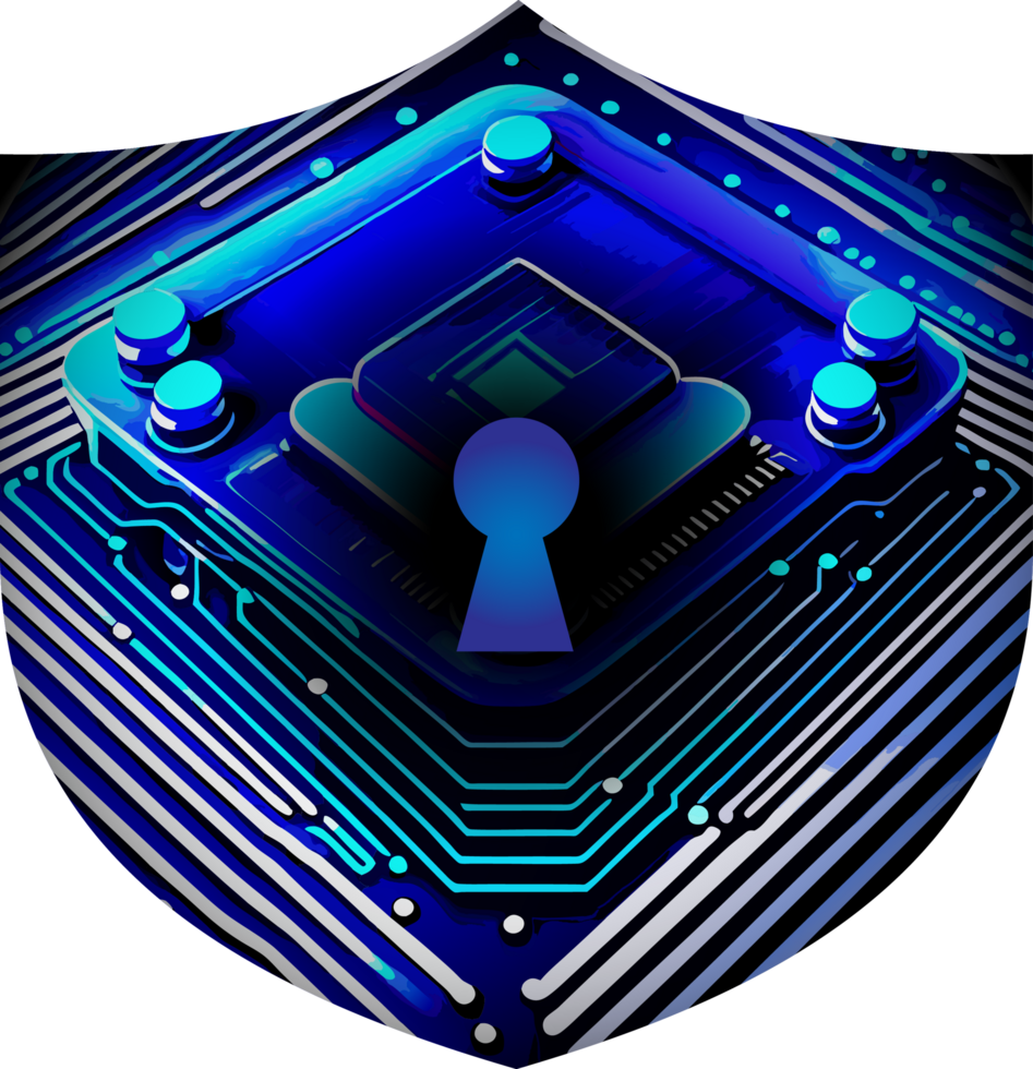 Modern Technology Shield Cybersecurity Crop-out png