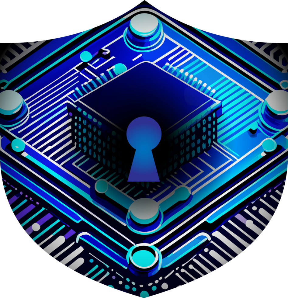 Modern Technology Shield Cybersecurity Crop-out png