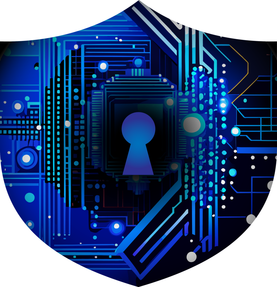 Modern Technology Shield Cybersecurity Crop-out png