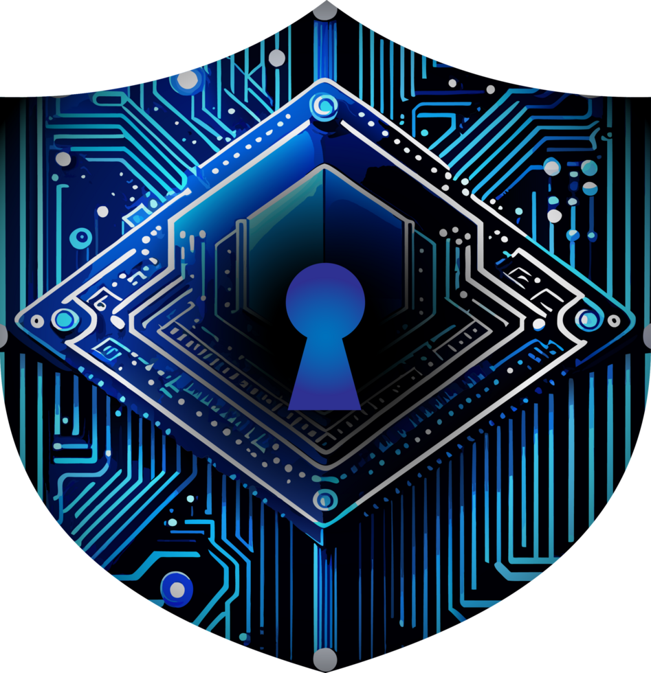 Modern Technology Shield Cybersecurity Crop-out png