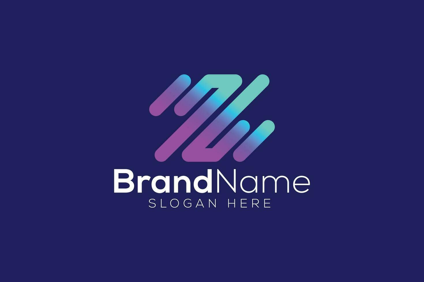 Letter Z technology gradient logo design vector template
