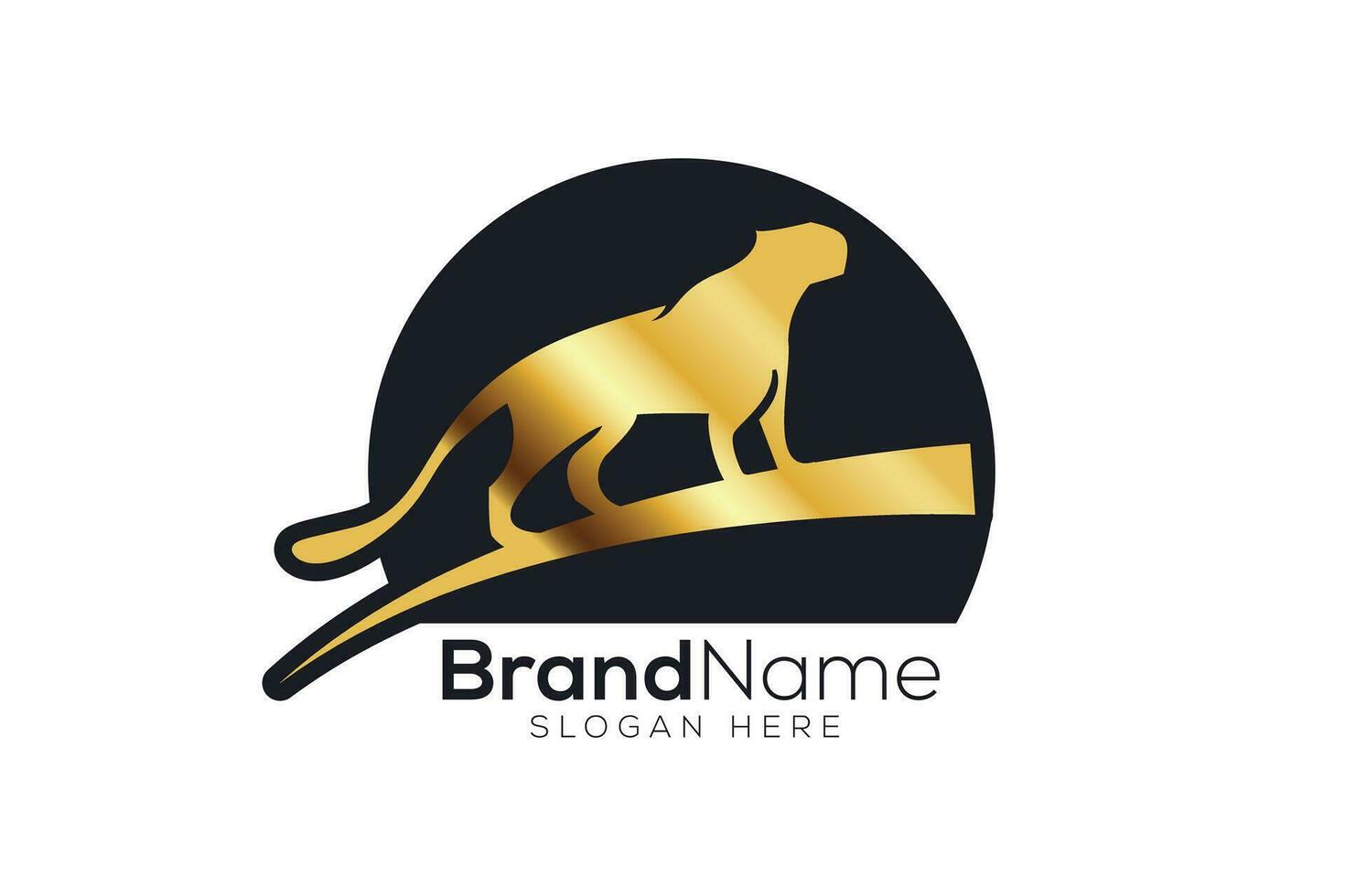 Luxurious gold jaguar Logo design vector template