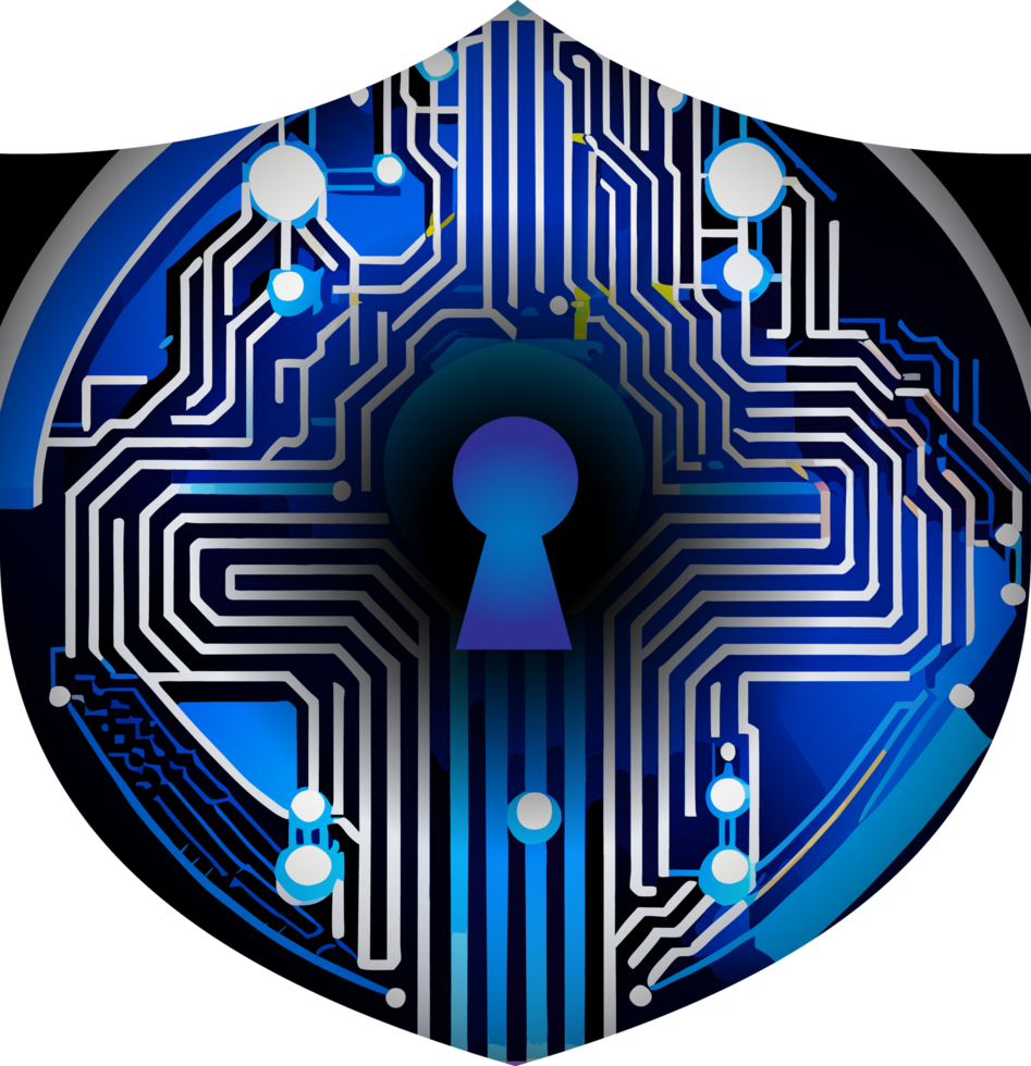 Modern Technology Shield Cybersecurity Crop-out png