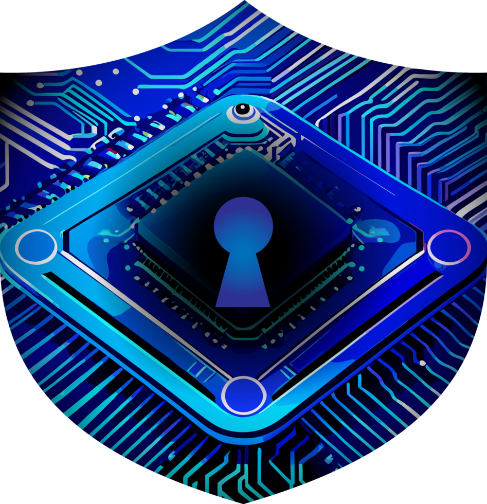 Modern Technology Shield Cybersecurity Crop-out png
