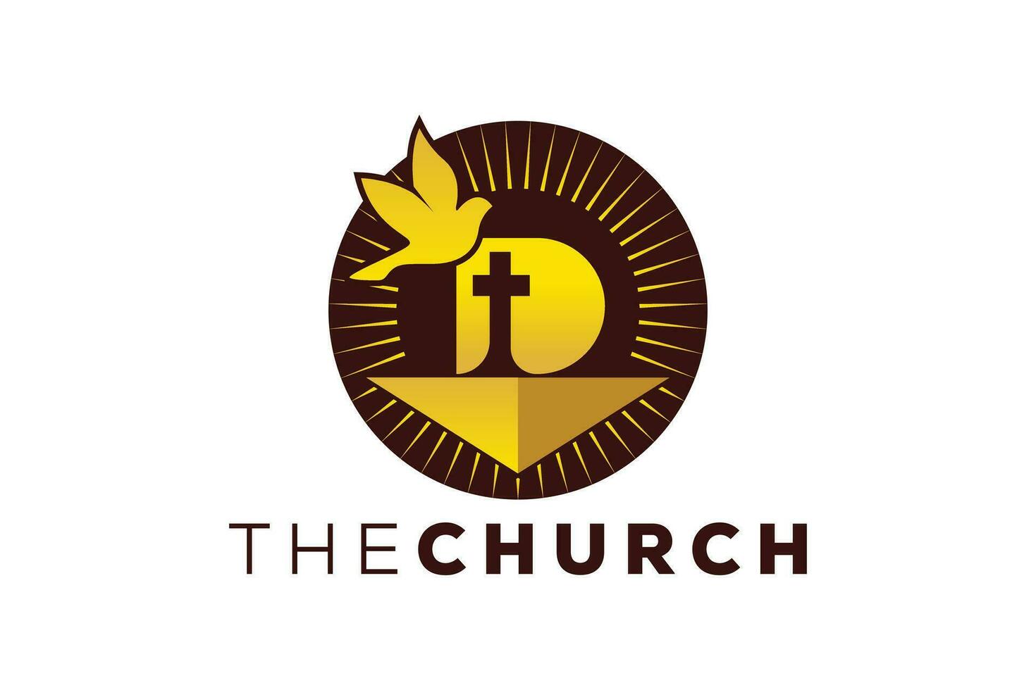 Trendy and Professional letter D church sign Christian and peaceful vector logo