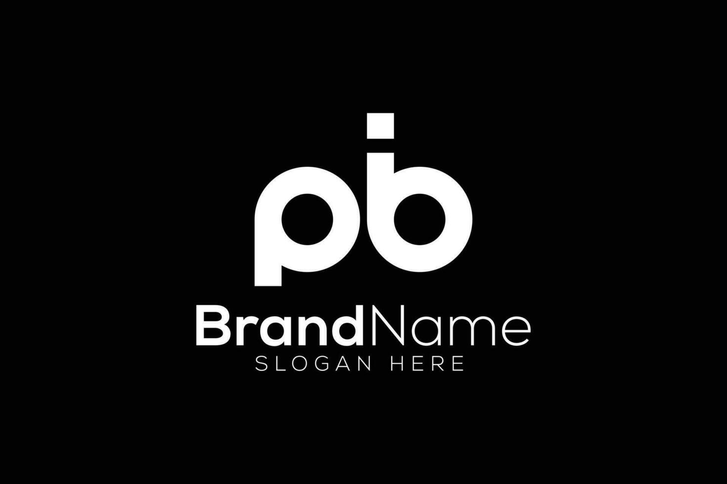 Minimal Letter P B i logo design vector template