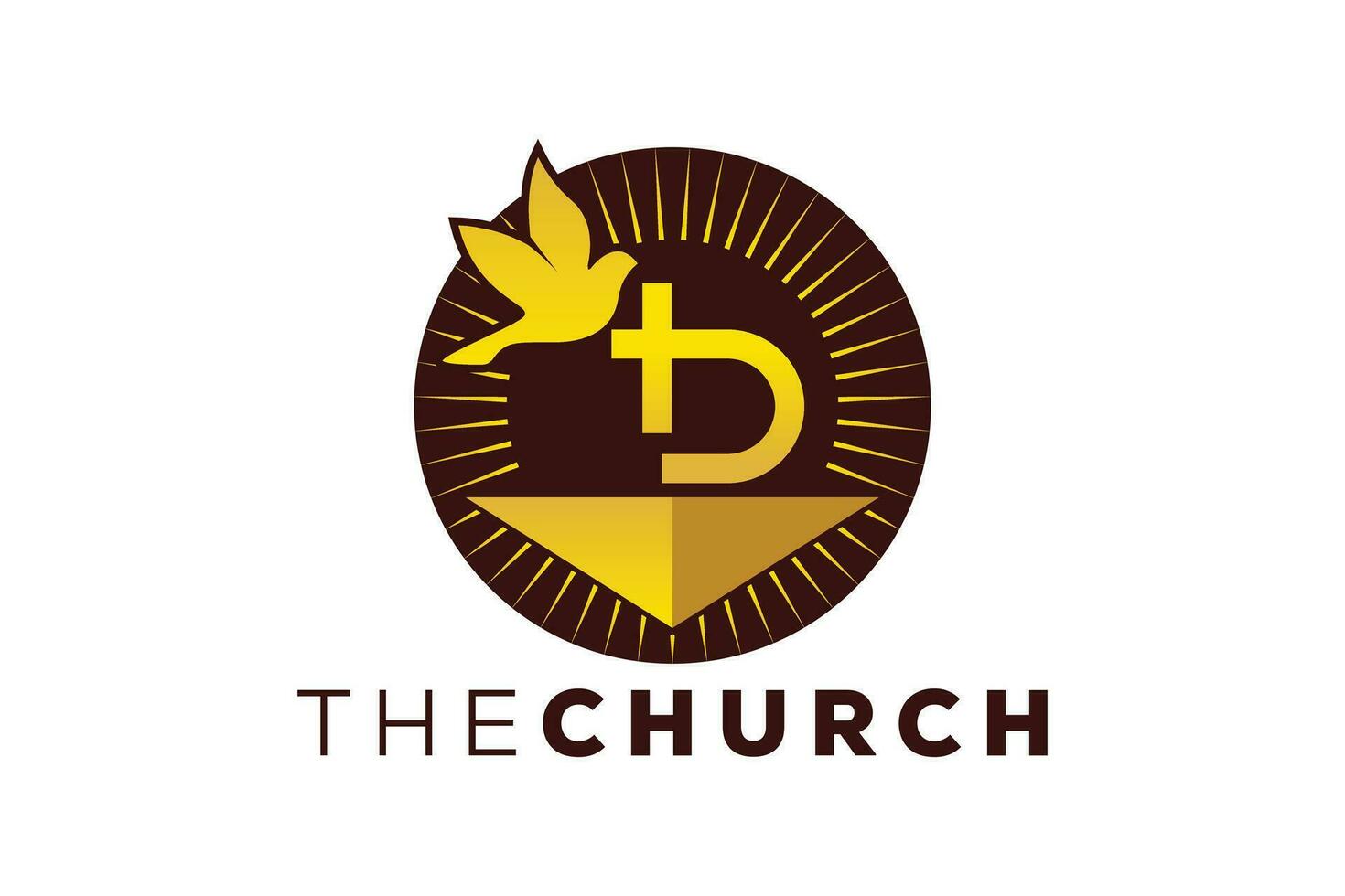 Trendy and Professional letter D church sign Christian and peaceful vector logo