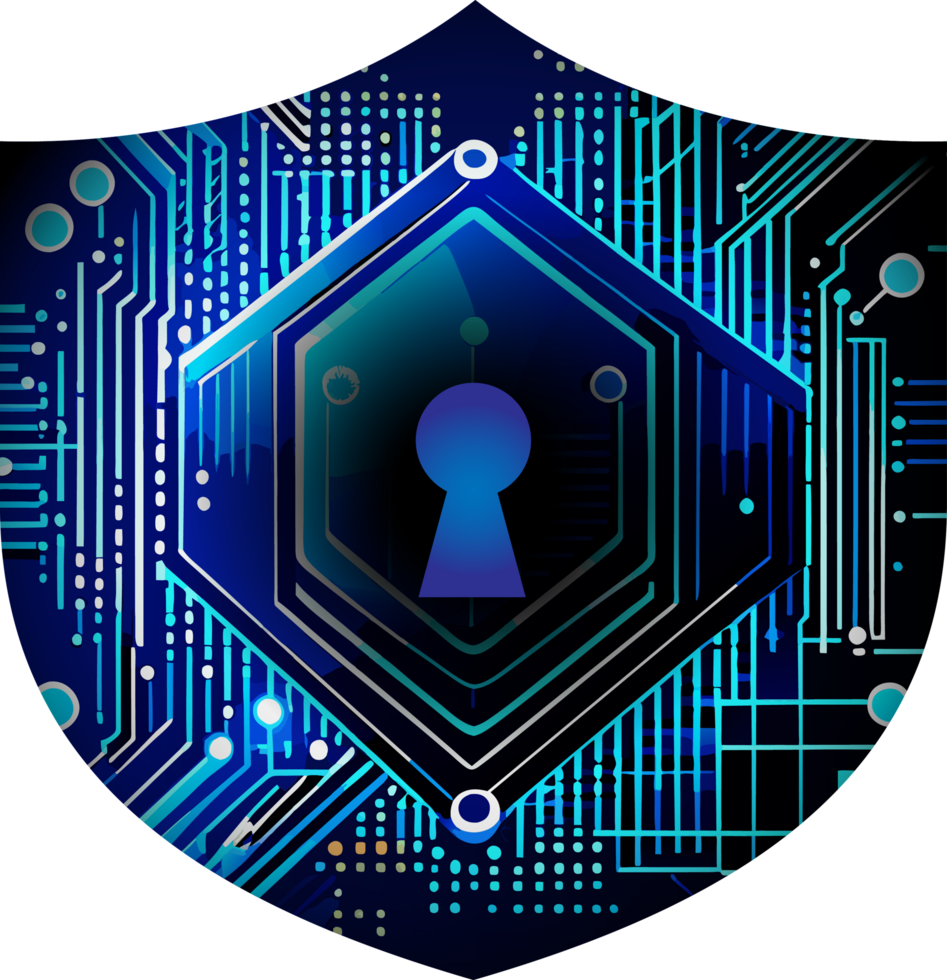 Modern Technology Shield Cybersecurity Crop-out png
