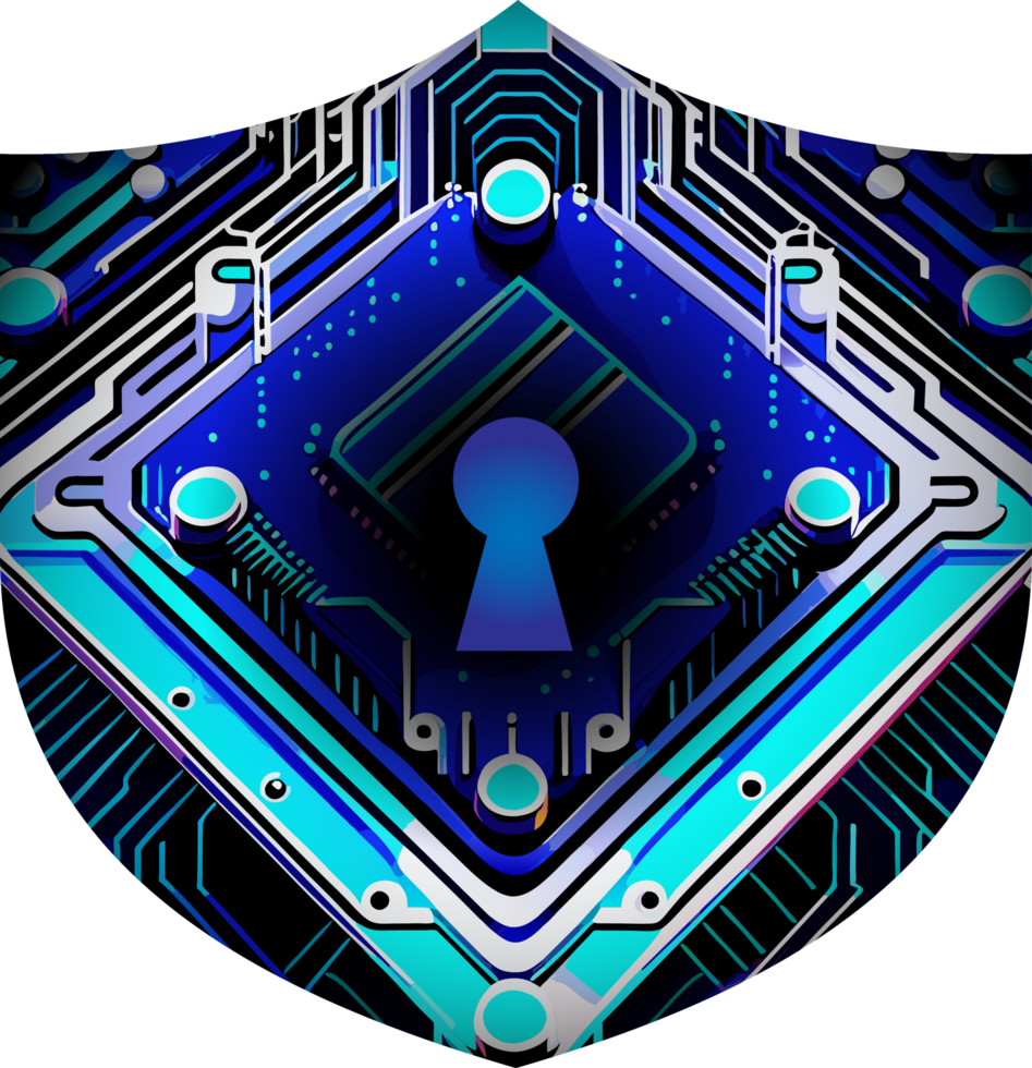 Modern Technology Shield Cybersecurity Crop-out png