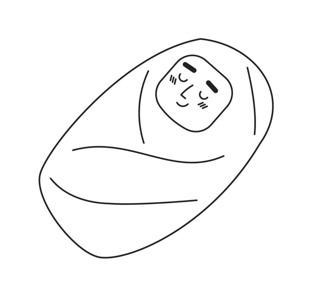 Frustrated preteen girl with crossed arms monochromatic flat vector character. Asian female teenager sitting. Editable half body person on white. Simple bw cartoon spot image for web graphic design
