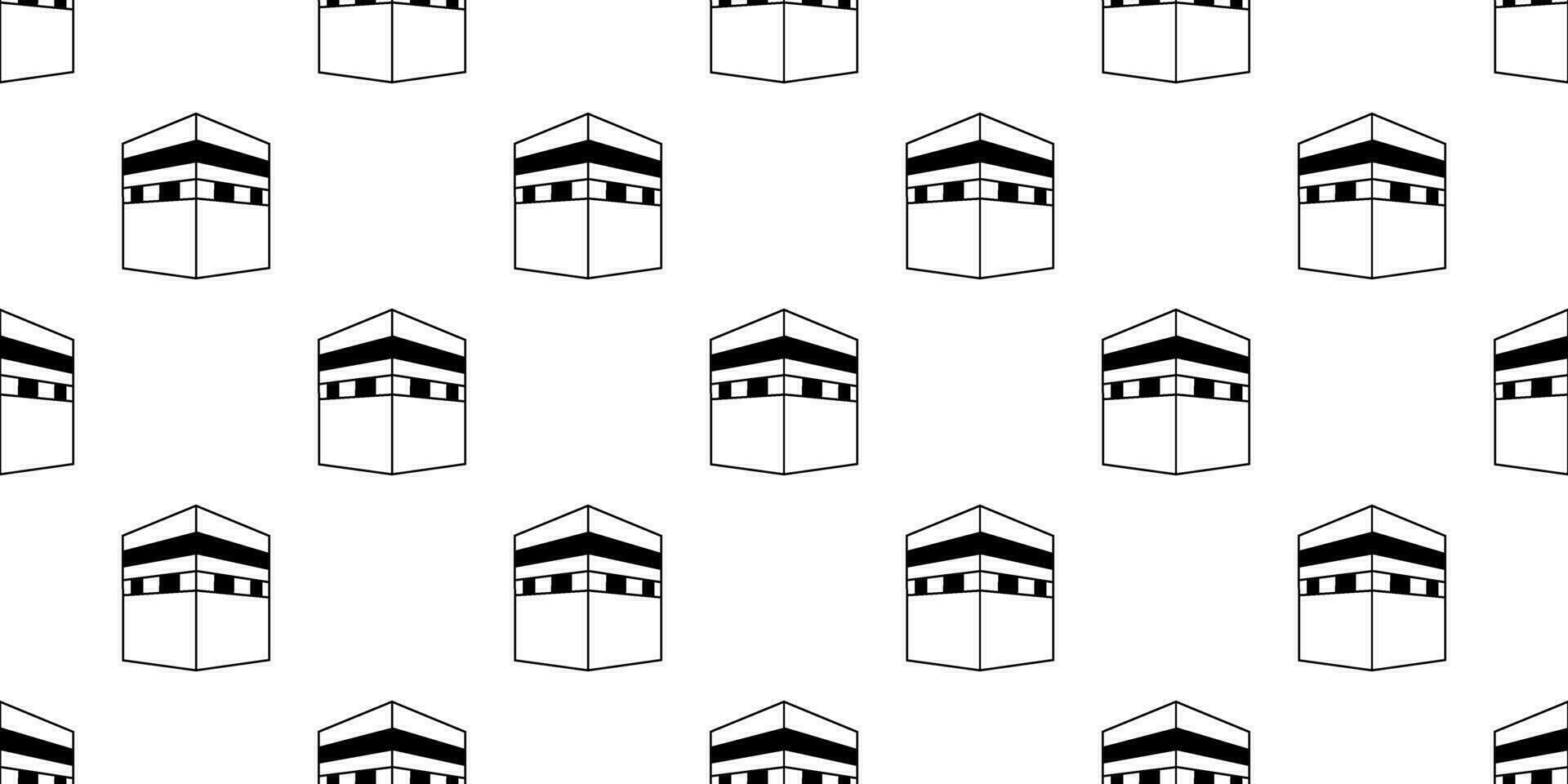 outline kaaba seamless pattern vector