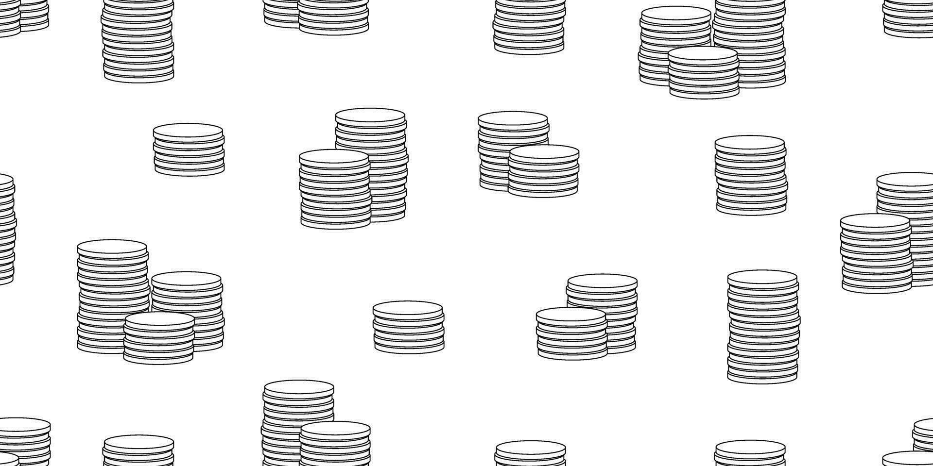 outline money stack seamless pattern vector