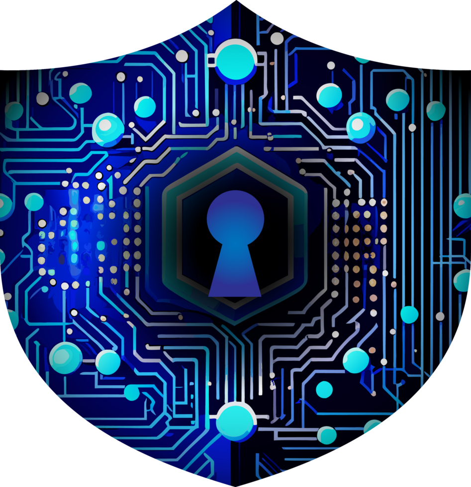 Modern Technology Shield Cybersecurity Crop-out png