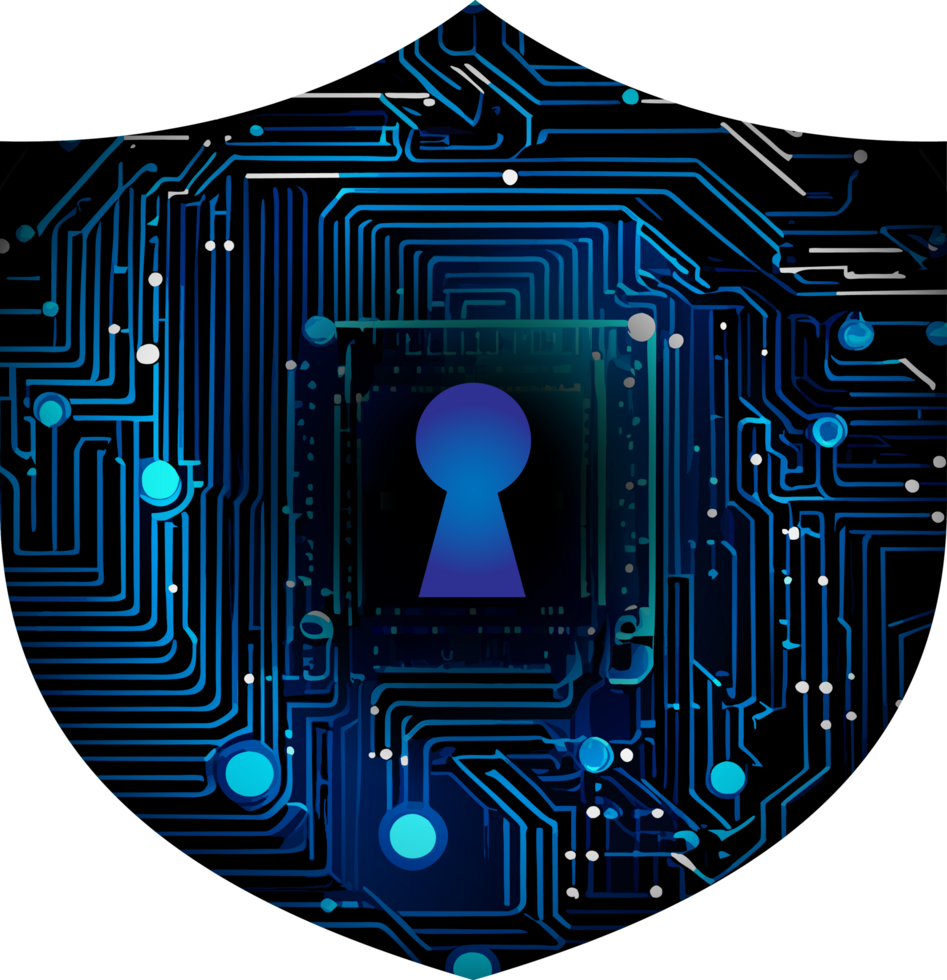 Modern Technology Shield Cybersecurity Crop-out png