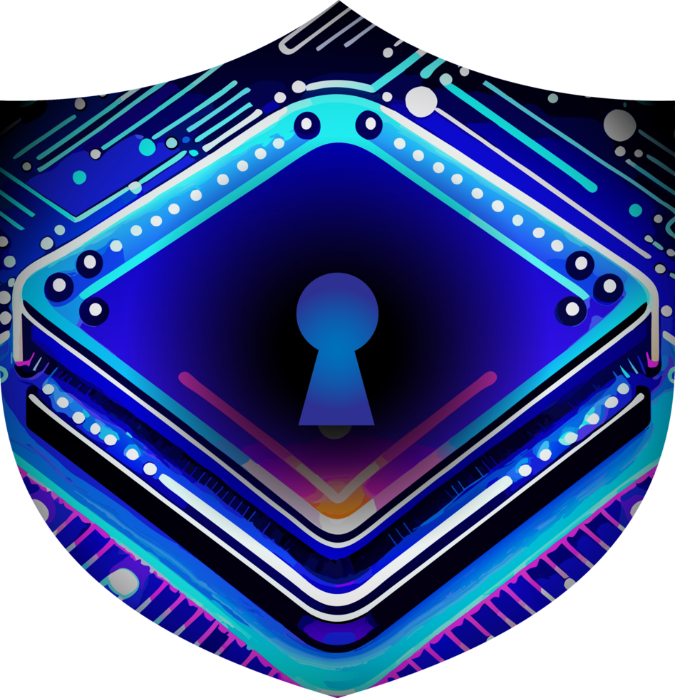 Modern Technology Shield Cybersecurity Crop-out png