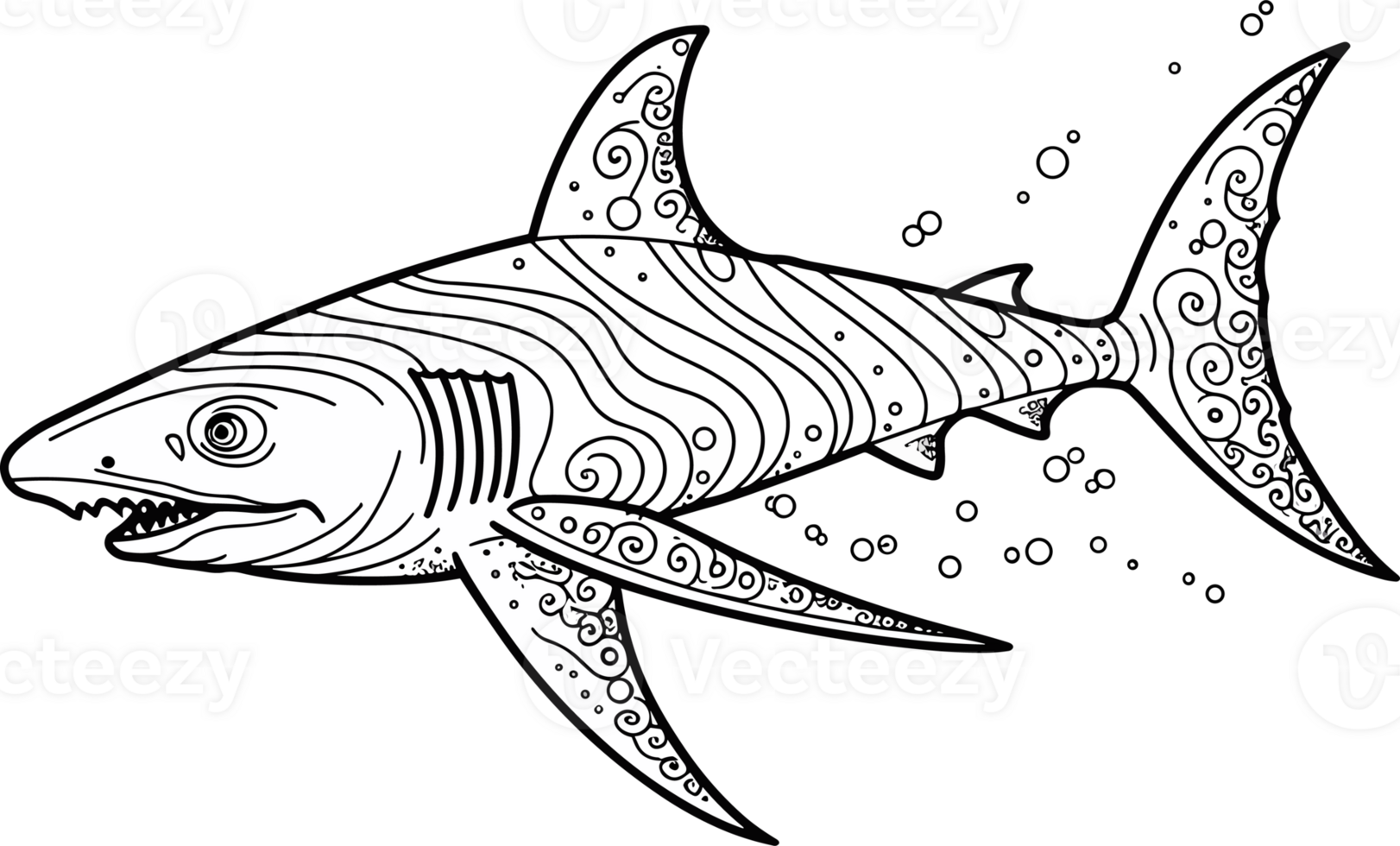 Shark outline Illustration png