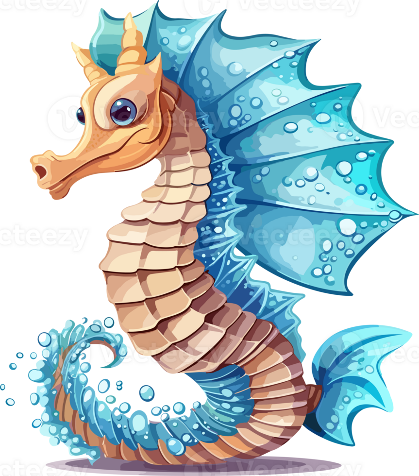 Cartoon Seahorse Illustration png