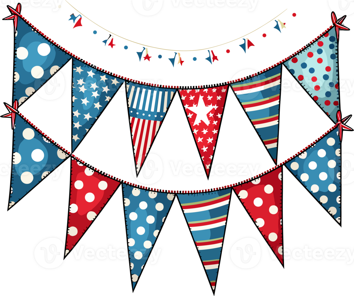 Patriotic bunting illustration vector design png