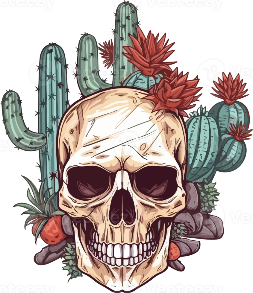 cactus cráneo ilustración png