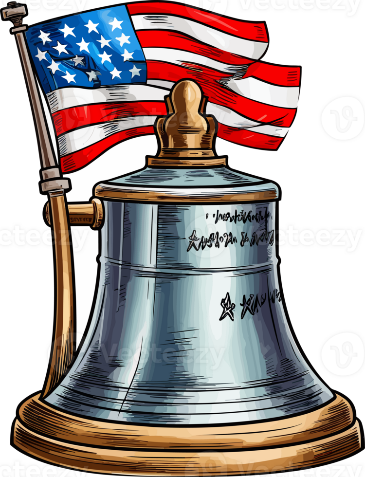 Usa Flag Liberty bell Illustration png