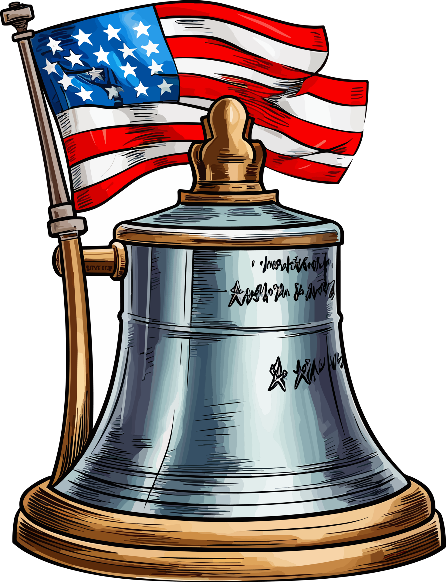 Usa Flag Liberty bell Illustration 26414368 PNG